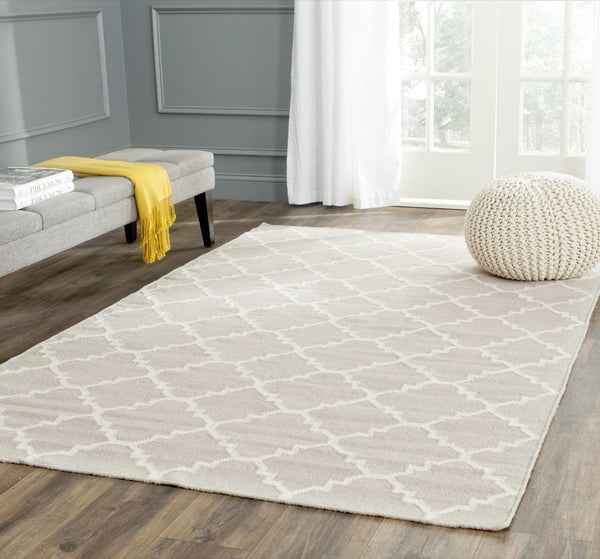 Safavieh Dhurries 554 Hand Woven Flat Weave  Rug Grey / Ivory DHU554G-26