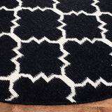 Safavieh Dhurries 554 Hand Woven Flat Weave  Rug Black / Ivory DHU554L-26