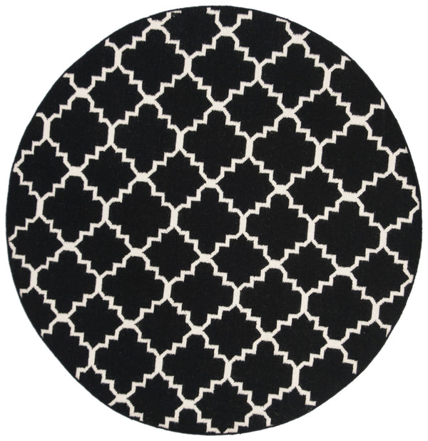 Safavieh Dhurries 554 Hand Woven Flat Weave  Rug Black / Ivory DHU554L-26