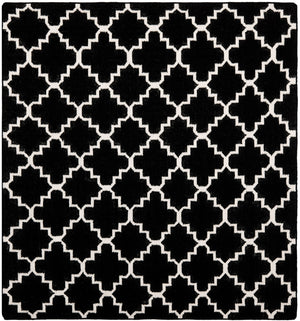 Safavieh Dhurries 554 Hand Woven Flat Weave  Rug Black / Ivory DHU554L-26
