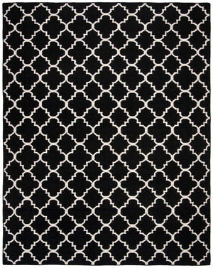 Safavieh Dhurries 554 Hand Woven Flat Weave  Rug Black / Ivory DHU554L-26