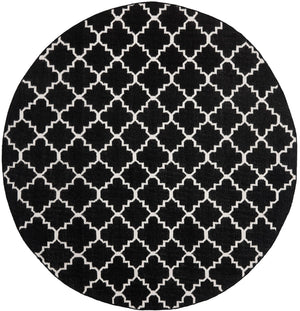 Safavieh Dhurries 554 Hand Woven Flat Weave  Rug Black / Ivory DHU554L-26