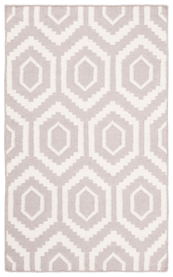 Safavieh Dhurries 556 Hand Woven Flat Weave  Rug Grey / Ivory DHU556G-26