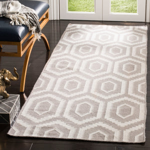 Safavieh Dhurries 556 Hand Woven Flat Weave  Rug Grey / Ivory DHU556G-26