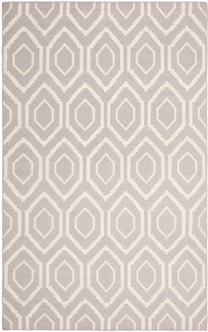 Safavieh Dhurries 556 Hand Woven Flat Weave  Rug Grey / Ivory DHU556G-26