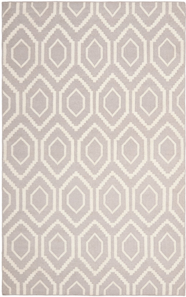 Safavieh Dhurries 556 Hand Woven Flat Weave  Rug Grey / Ivory DHU556G-26