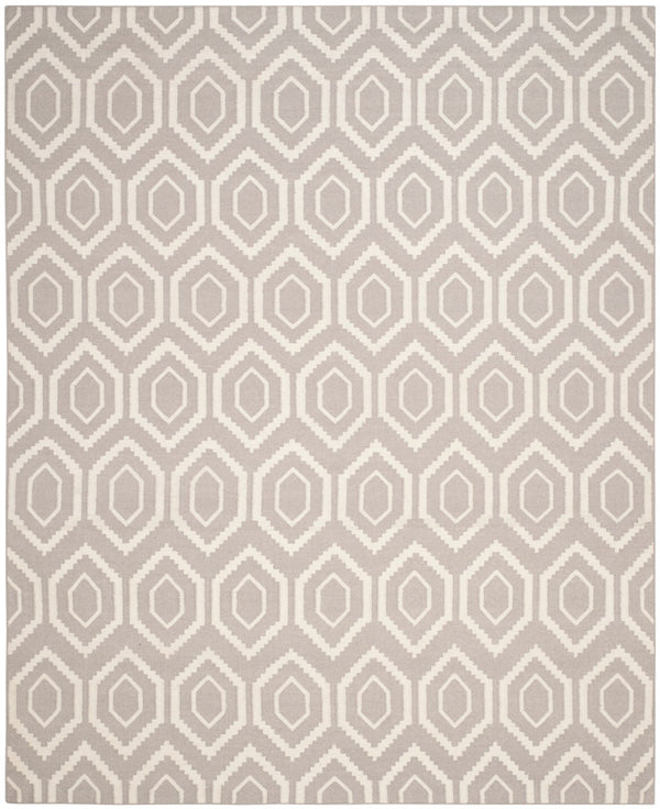 Safavieh Dhurries 556 Hand Woven Flat Weave  Rug Grey / Ivory DHU556G-26