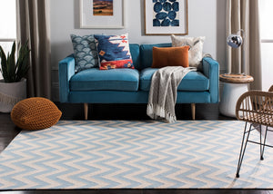 Safavieh Dhurries 557 Hand Woven Flat Weave  Rug Blue / Ivory DHU557B-26