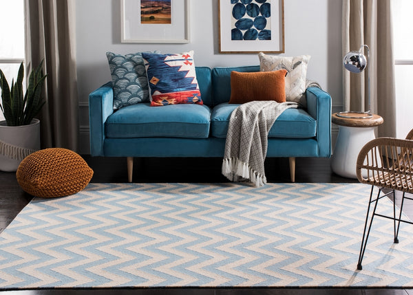 Safavieh Dhurries 557 Hand Woven Flat Weave  Rug Blue / Ivory DHU557B-26