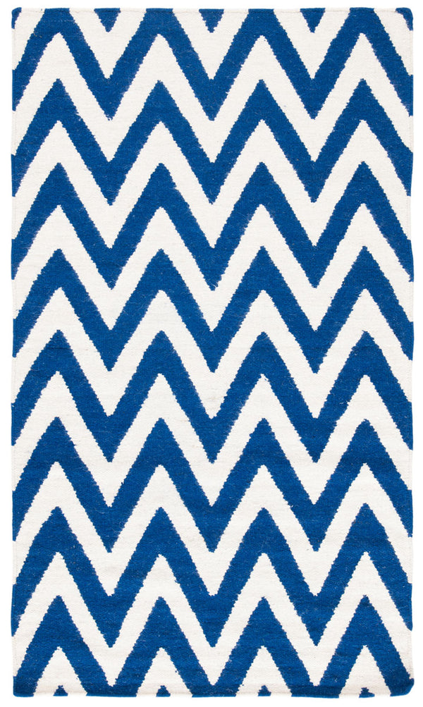 Safavieh Dhurries 557 Hand Woven Flat Weave  Rug Dark Blue / Ivory DHU557K-26