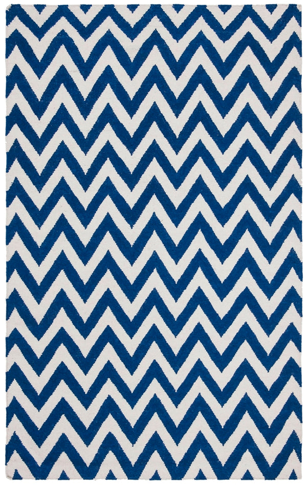 Safavieh Dhurries 557 Hand Woven Flat Weave  Rug Dark Blue / Ivory DHU557K-26