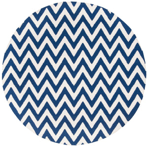 Safavieh Dhurries 557 Hand Woven Flat Weave  Rug Dark Blue / Ivory DHU557K-26