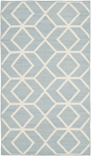 Safavieh Dhurries 560 Hand Woven Flat Weave  Rug Blue / Ivory DHU560A-26