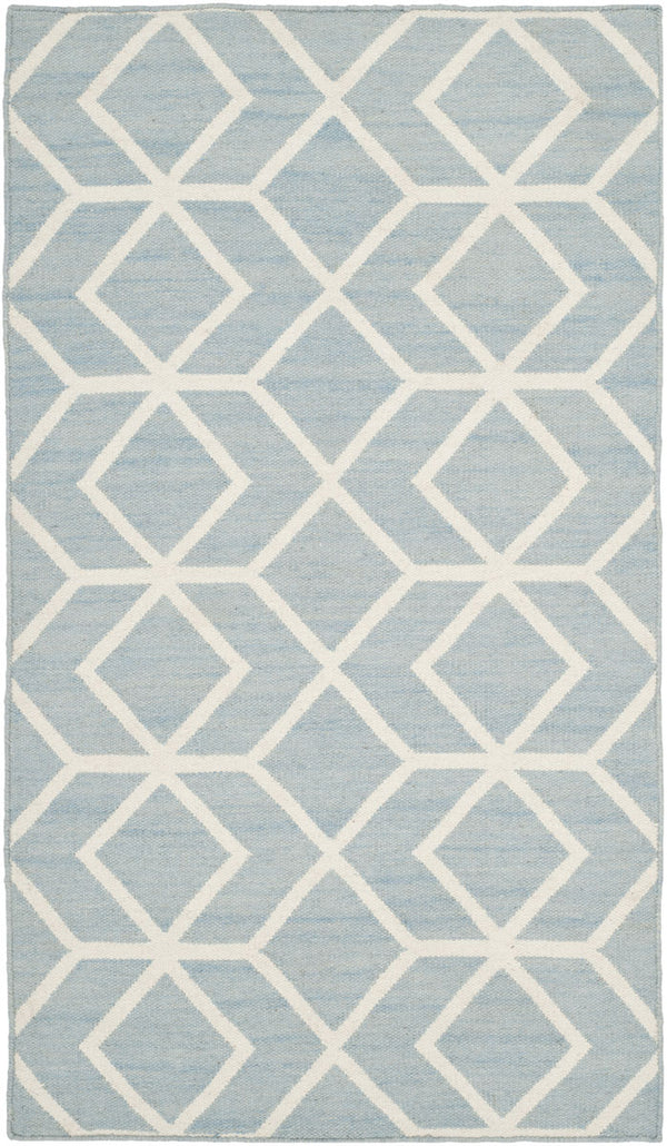 Safavieh Dhurries 560 Hand Woven Flat Weave  Rug Blue / Ivory DHU560A-26