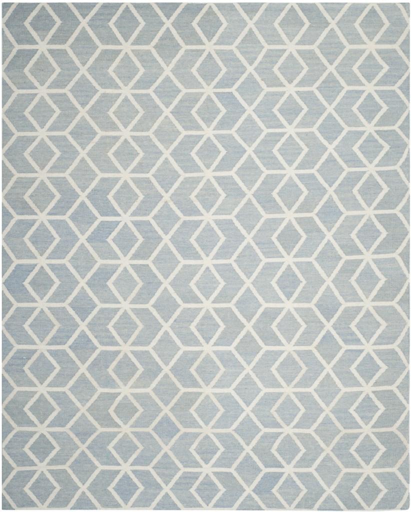 Safavieh Dhurries 560 Hand Woven Flat Weave  Rug Blue / Ivory DHU560A-26