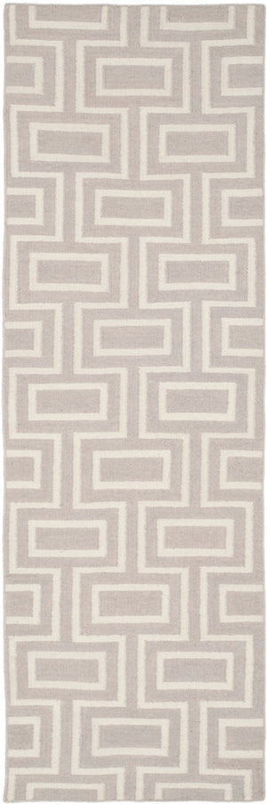 Safavieh Dhurries 562 Hand Woven Flat Weave  Rug Grey / Ivory DHU562B-26