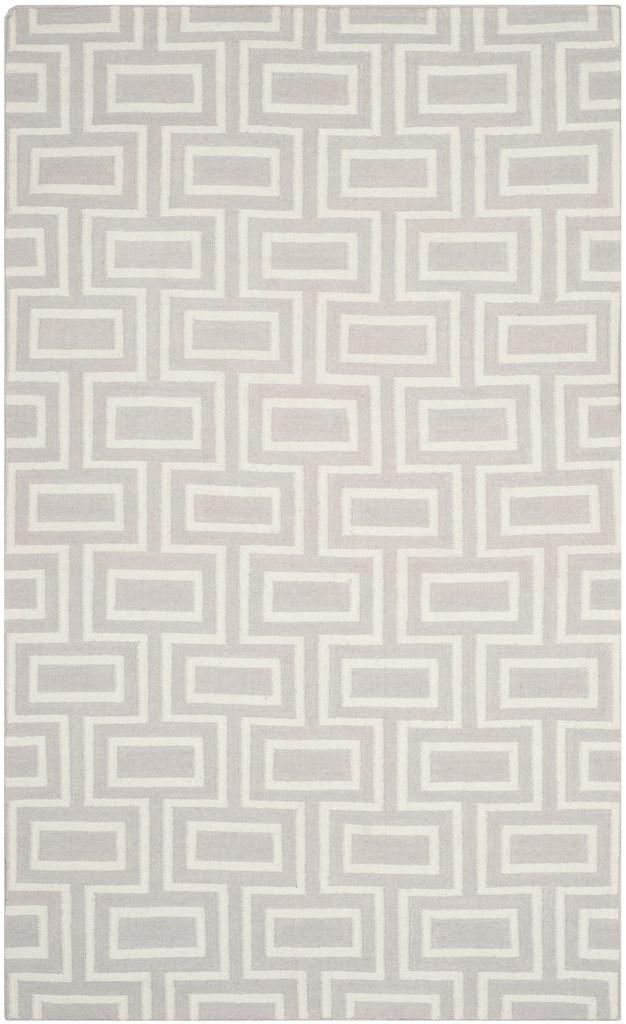 Safavieh Dhurries 562 Hand Woven Flat Weave  Rug Grey / Ivory DHU562B-26