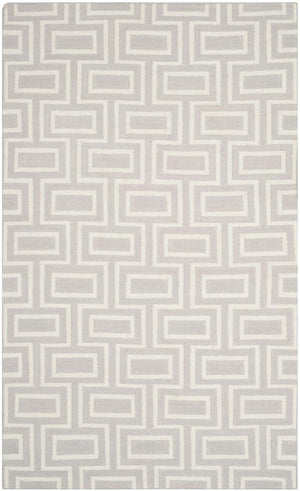 Safavieh Dhurries 562 Hand Woven Flat Weave  Rug Grey / Ivory DHU562B-26