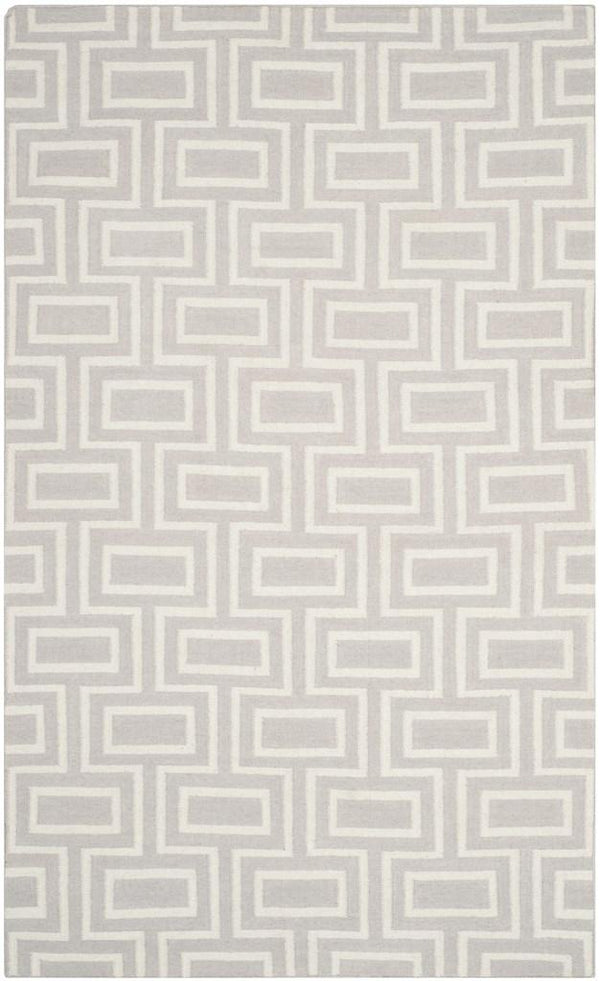Safavieh Dhurries 562 Hand Woven Flat Weave  Rug Grey / Ivory DHU562B-26