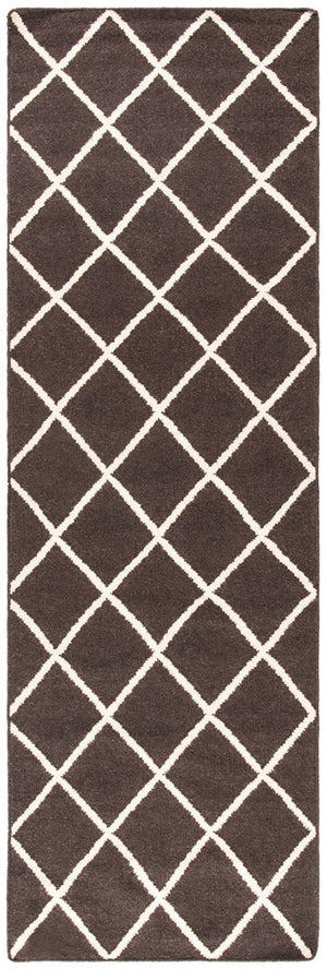 Safavieh Dhurries 565 Hand Woven Flat Weave  Rug Brown / Ivory DHU565C-3