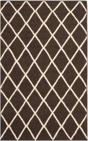 Safavieh Dhurries 565 Hand Woven Flat Weave  Rug Brown / Ivory DHU565C-3