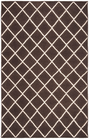 Safavieh Dhurries 565 Hand Woven Flat Weave  Rug Brown / Ivory DHU565C-3