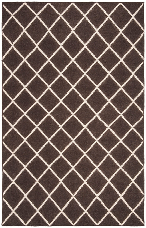 Safavieh Dhurries 565 Hand Woven Flat Weave  Rug Brown / Ivory DHU565C-3