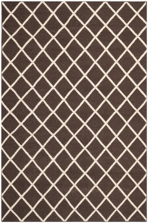 Safavieh Dhurries 565 Hand Woven Flat Weave  Rug Brown / Ivory DHU565C-3