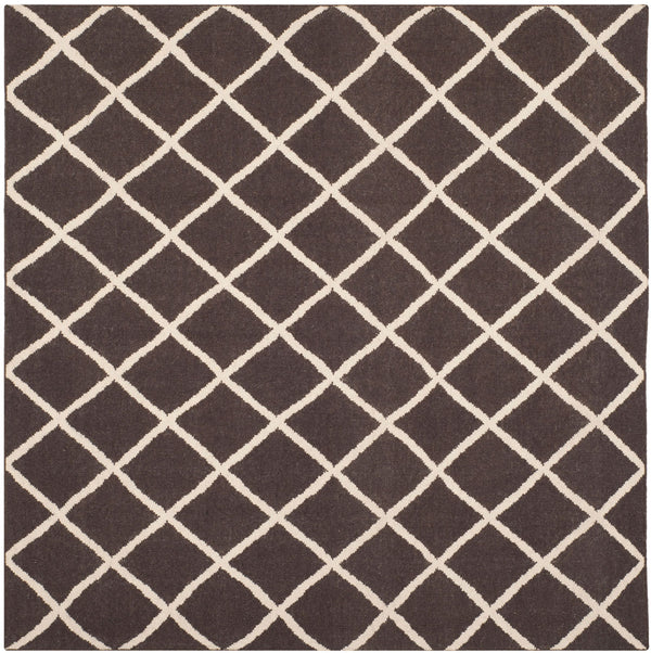 Safavieh Dhurries 565 Hand Woven Flat Weave  Rug Brown / Ivory DHU565C-3