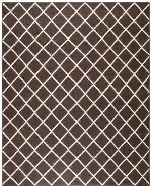 Safavieh Dhurries 565 Hand Woven Flat Weave  Rug Brown / Ivory DHU565C-3