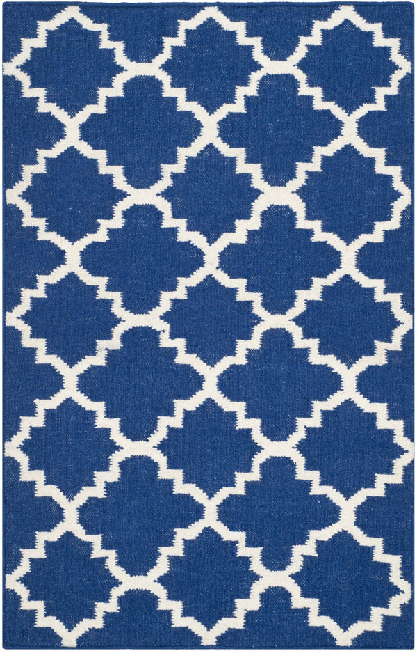 Safavieh Dhurries 566 Hand Woven Flat Weave  Rug Dark Blue DHU566A-4SQ