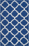Safavieh Dhurries 566 Hand Woven Flat Weave  Rug Dark Blue DHU566A-4SQ