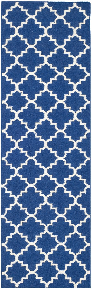 Safavieh Dhurries 566 Hand Woven Flat Weave  Rug Dark Blue DHU566A-4SQ