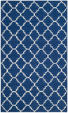Safavieh Dhurries 566 Hand Woven Flat Weave  Rug Dark Blue DHU566A-4SQ