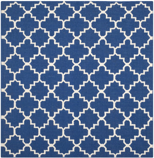 Safavieh Dhurries 566 Hand Woven Flat Weave  Rug Dark Blue DHU566A-4SQ