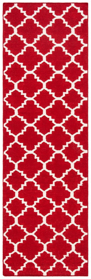 Safavieh Dhurries 566 Hand Woven Flat Weave  Rug Red / Ivory DHU566B-4SQ