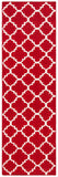 Safavieh Dhurries 566 Hand Woven Flat Weave  Rug Red / Ivory DHU566B-4SQ