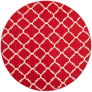 Safavieh Dhurries 566 Hand Woven Flat Weave  Rug Red / Ivory DHU566B-4SQ