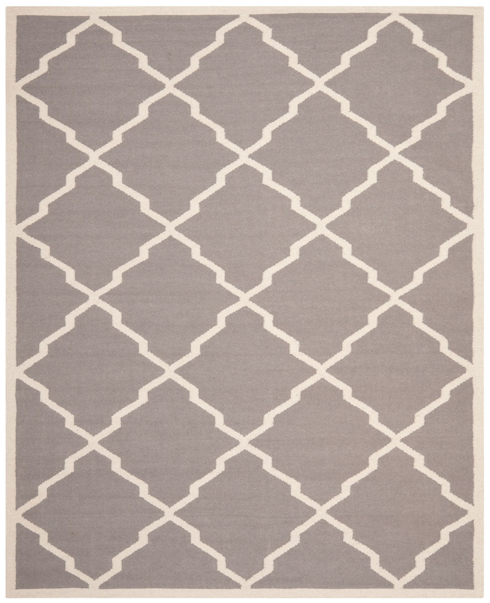 Safavieh Dhurries 567 Hand Woven Flat Weave  Rug Grey / Ivory DHU567A-3