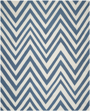 Safavieh Dhurries 568 Hand Woven Flat Weave  Rug Blue / Ivory DHU568A-4SQ