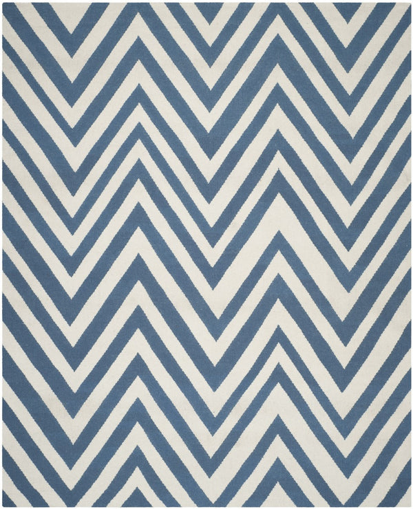 Safavieh Dhurries 568 Hand Woven Flat Weave  Rug Blue / Ivory DHU568A-4SQ