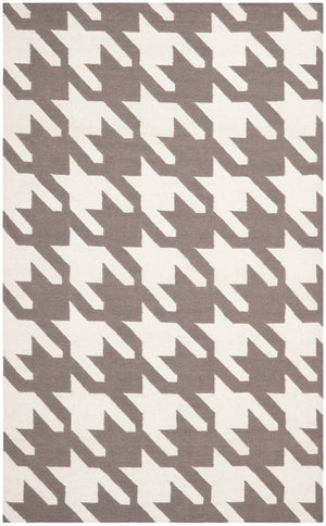 Safavieh Dhurries 569 Hand Woven Flat Weave  Rug Grey / Ivory DHU569A-26