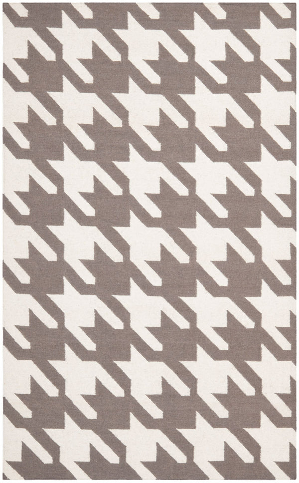 Safavieh Dhurries 569 Hand Woven Flat Weave  Rug Grey / Ivory DHU569A-26