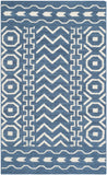 Safavieh Dhurries 572 Hand Woven Flat Weave  Rug Dark Blue / Ivory DHU572A-26