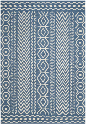 Safavieh Dhurries 572 Hand Woven Flat Weave  Rug Dark Blue / Ivory DHU572A-26