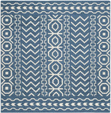 Safavieh Dhurries 572 Hand Woven Flat Weave  Rug Dark Blue / Ivory DHU572A-26