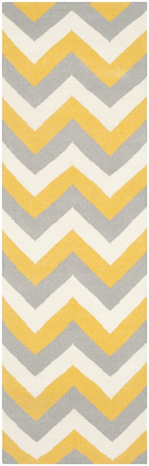 Safavieh Dhurries 640 Hand Woven Flat Weave  Rug Gold / Grey DHU640A-26