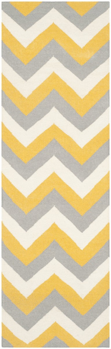 Safavieh Dhurries 640 Hand Woven Flat Weave  Rug Gold / Grey DHU640A-26