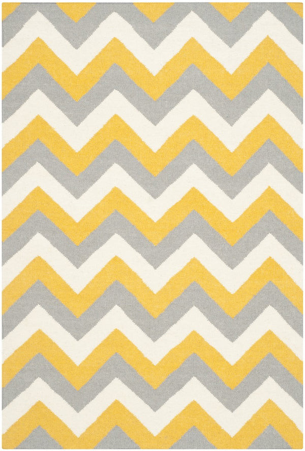 Safavieh Dhurries 640 Hand Woven Flat Weave  Rug Gold / Grey DHU640A-26