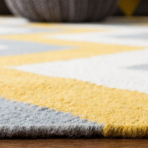 Safavieh Dhurries 640 Hand Woven Flat Weave  Rug Gold / Grey DHU640A-26